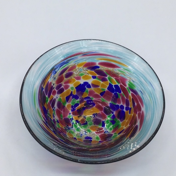 Handblown Art Glass Confetti Decorative Bowl - Picture 2 of 4